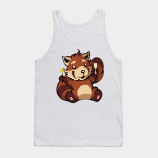 Red panda with champagne and sparkler - Happy New Year Tank Top